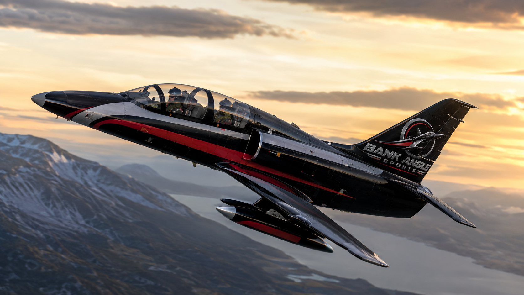 Bank Angle Sports L-39 on the tarmac at sunrise